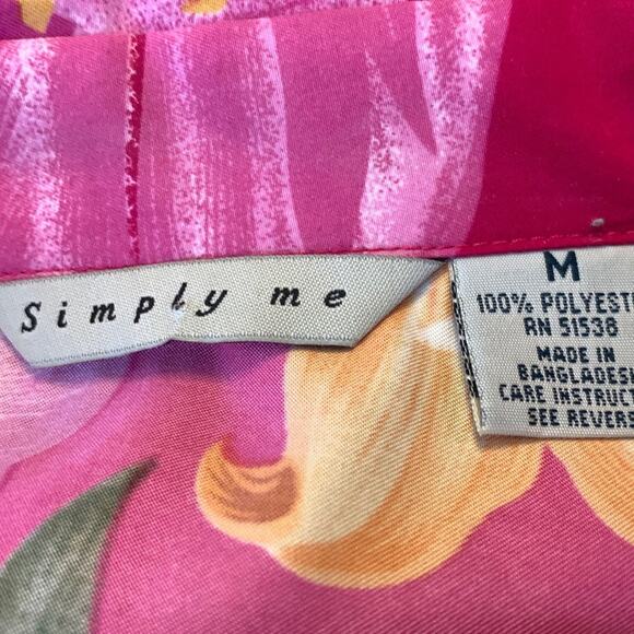 * Simply Me Women's Size Medium Top Sleeveless Laced Tropical Floral Summer - Picture 8 of 8
